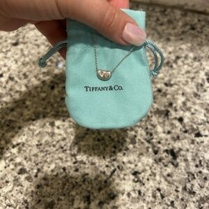Tiffany & Co Small Silver Bean Necklace